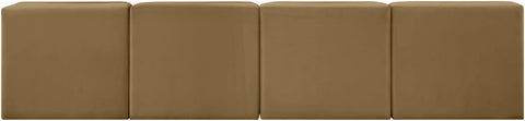 Talia Saddle Velvet Performance Fabric Upholstered Sofa, 4-Piece (Style 2)