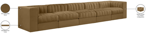 Talia Saddle Velvet Performance Fabric Upholstered Sofa, 5-Piece