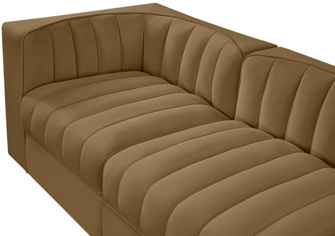 Talia Saddle Velvet Performance Fabric Upholstered Sofa, 5-Piece