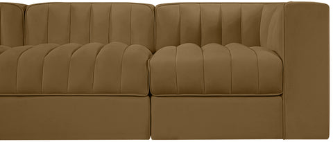 Talia Saddle Velvet Performance Fabric Upholstered Sofa, 5-Piece