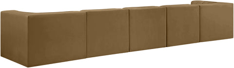 Talia Saddle Velvet Performance Fabric Upholstered Sofa, 5-Piece