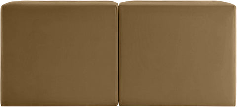 Talia Saddle Velvet Performance Fabric Upholstered Loveseat, 2-Piece