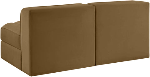 Talia Saddle Velvet Performance Fabric Upholstered Loveseat, 2-Piece