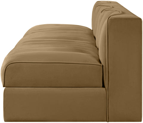 Talia Saddle Velvet Performance Fabric Upholstered Sofa, 3-Piece