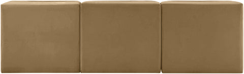 Talia Saddle Velvet Performance Fabric Upholstered Sofa, 3-Piece