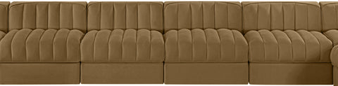 Talia Saddle Velvet Performance Fabric Upholstered Sectional, 10-Piece