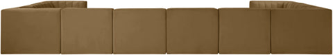 Talia Saddle Velvet Performance Fabric Upholstered Sectional, 10-Piece