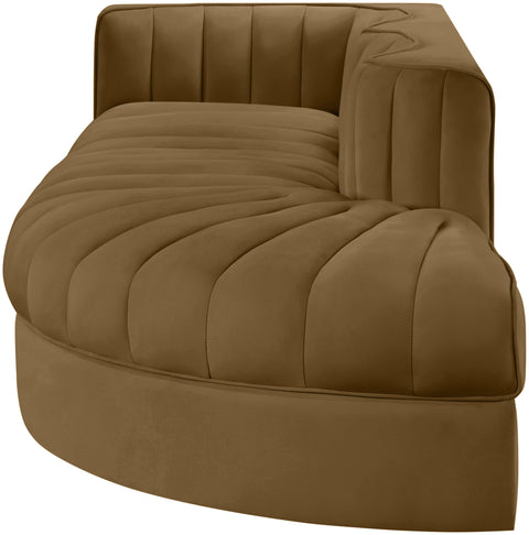 Talia Saddle Velvet Performance Fabric Upholstered Sectional, 3-Piece