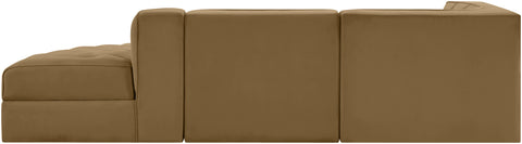 Talia Saddle Velvet Performance Fabric Upholstered Sectional, 3-Piece