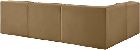 Talia Saddle Velvet Performance Fabric Upholstered Sectional, 4-Piece