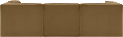 Talia Saddle Velvet Performance Fabric Upholstered Sectional, 4-Piece (Style 3)