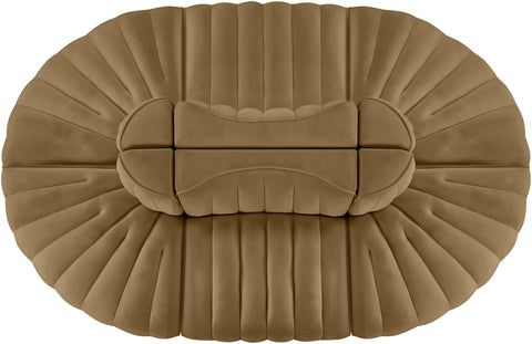 Talia Saddle Velvet Performance Fabric Upholstered Sectional, 6-Piece (Style 3)