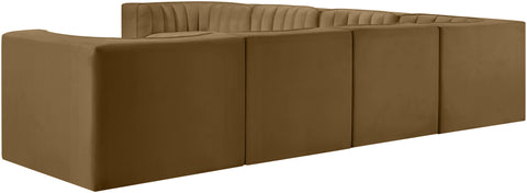 Talia Saddle Velvet Performance Fabric Upholstered Sectional, 7-Piece