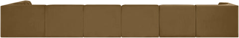 Talia Saddle Velvet Performance Fabric Upholstered Sectional, 7-Piece (Style 4)