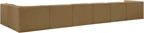 Talia Saddle Velvet Performance Fabric Upholstered Sectional, 7-Piece (Style 4)