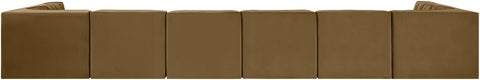 Talia Saddle Velvet Performance Fabric Upholstered Sectional, 8-Piece