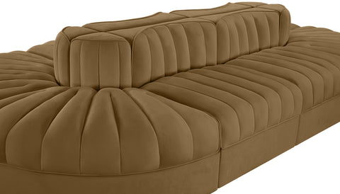 Talia Saddle Velvet Performance Fabric Upholstered Sectional, 8-Piece (Style 2)
