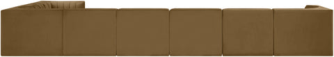 Talia Saddle Velvet Performance Fabric Upholstered Sectional, 8-Piece (Style 3)