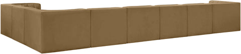 Talia Saddle Velvet Performance Fabric Upholstered Sectional, 8-Piece (Style 3)
