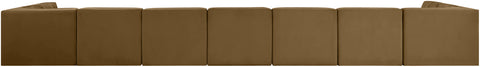 Talia Saddle Velvet Performance Fabric Upholstered Sectional, 9-Piece
