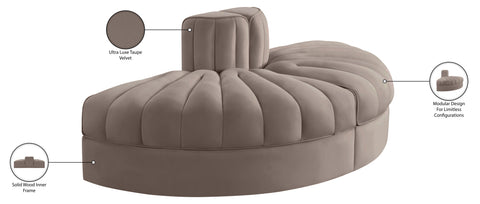 Talia Taupe Velvet Performance Fabric Upholstered Sofa, 2-Piece