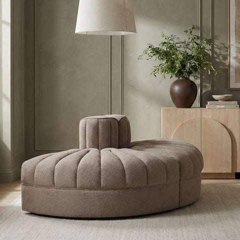 Talia Taupe Velvet Performance Fabric Upholstered Sofa, 2-Piece