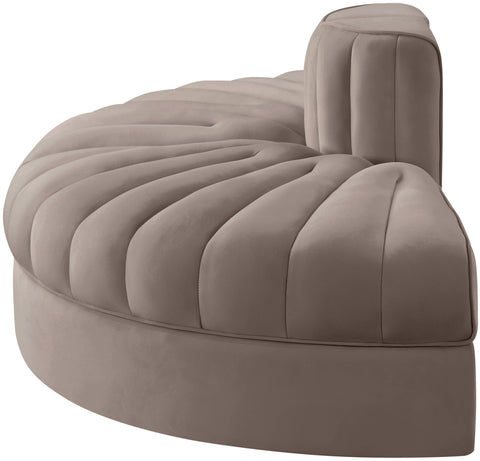 Talia Taupe Velvet Performance Fabric Upholstered Sofa, 2-Piece