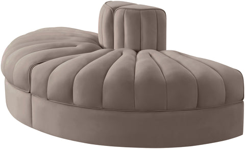 Talia Taupe Velvet Performance Fabric Upholstered Sofa, 2-Piece