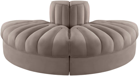 Talia Taupe Velvet Performance Fabric Upholstered Sofa, 2-Piece