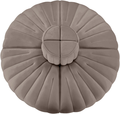 Talia Taupe Velvet Performance Fabric Upholstered Sofa, 4-Piece