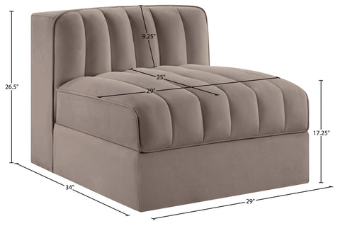 Talia Taupe Velvet Performance Fabric Upholstered Chair, 1 Piece