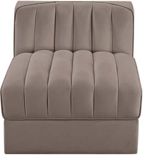 Talia Taupe Velvet Performance Fabric Upholstered Chair, 1 Piece