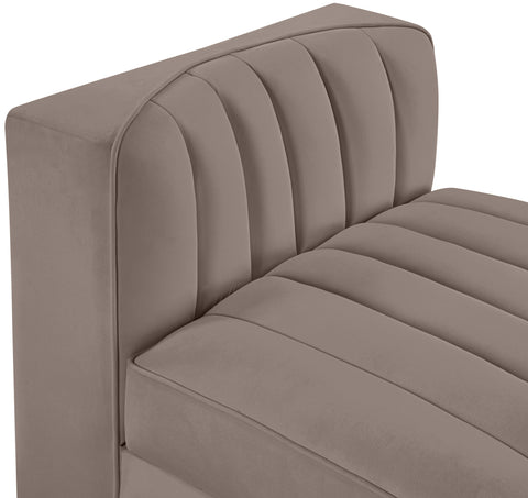 Talia Taupe Velvet Performance Fabric Upholstered Chair, 1 Piece