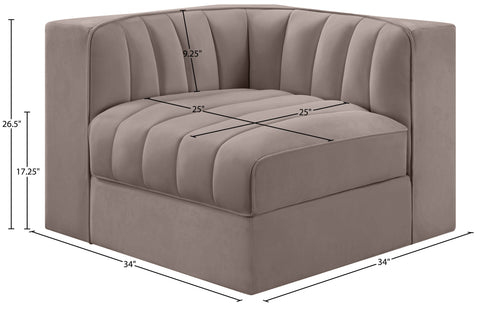 Talia Taupe Velvet Performance Fabric Upholstered Chair, 1 Piece (Style 2)