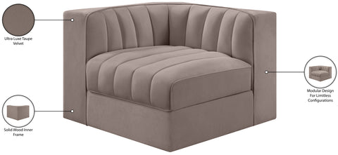 Talia Taupe Velvet Performance Fabric Upholstered Chair, 1 Piece (Style 2)