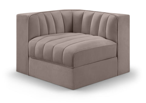 Talia Taupe Velvet Performance Fabric Upholstered Chair, 1 Piece (Style 2)