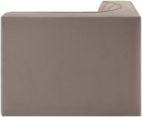 Talia Taupe Velvet Performance Fabric Upholstered Chair, 1 Piece (Style 2)