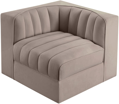 Talia Taupe Velvet Performance Fabric Upholstered Chair, 1 Piece (Style 2)
