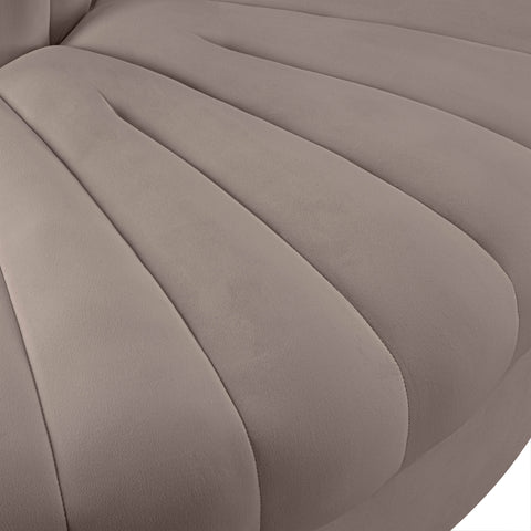 Talia Taupe Velvet Performance Fabric Upholstered Chair, 1 Piece (Style 3)