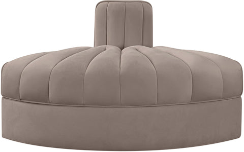 Talia Taupe Velvet Performance Fabric Upholstered Chair, 1 Piece (Style 3)