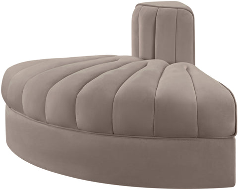 Talia Taupe Velvet Performance Fabric Upholstered Chair, 1 Piece (Style 3)