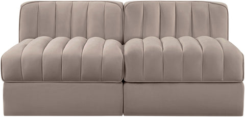 Talia Taupe Velvet Performance Fabric Upholstered Loveseat, 2-Piece