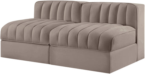 Talia Taupe Velvet Performance Fabric Upholstered Loveseat, 2-Piece