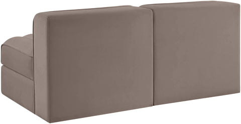 Talia Taupe Velvet Performance Fabric Upholstered Loveseat, 2-Piece