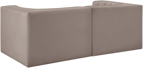Talia Taupe Velvet Performance Fabric Upholstered Loveseat, 2-Piece (Style 2)