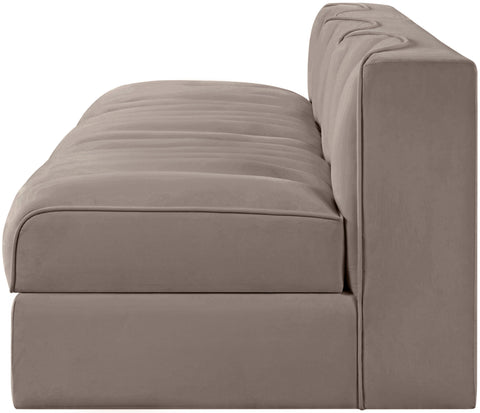 Talia Taupe Velvet Performance Fabric Upholstered Sofa, 3-Piece