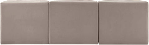 Talia Taupe Velvet Performance Fabric Upholstered Sofa, 3-Piece