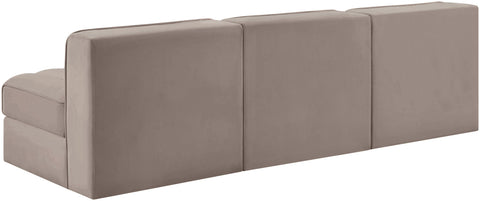 Talia Taupe Velvet Performance Fabric Upholstered Sofa, 3-Piece