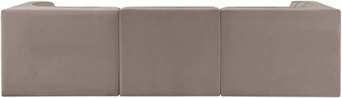 Talia Taupe Velvet Performance Fabric Upholstered Sofa, 3-Piece (Style 2)