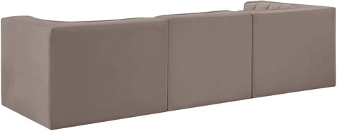 Talia Taupe Velvet Performance Fabric Upholstered Sofa, 3-Piece (Style 2)